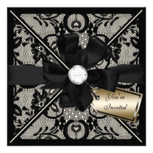 Invitation floral de dentelle avec l'arc de diaman
