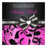 Invitation floral de sweet sixteen de remous avec 