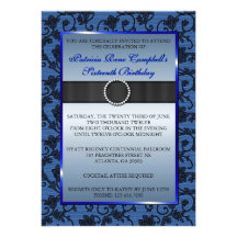 Invitation floral élégant de dentelle [bleu]