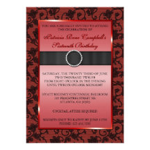 Invitation floral élégant de dentelle [rouge]