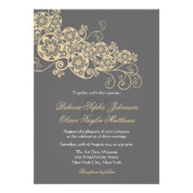 Invitation floral élégant vintage de mariage de Pa