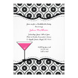 Invitation floral noir de partie de Bachelorette d