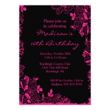 Invitation florale à la mode d'anniversaire de swe
