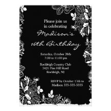 Invitation florale à la mode d'anniversaire de swe