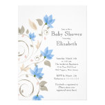Invitation florale bleue moderne de baby shower de