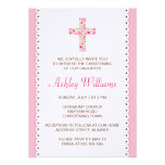 Invitation florale de baptême de baptême de croix 