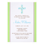 Invitation florale de baptême de baptême de croix 