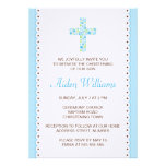 Invitation florale de baptême de baptême de croix 