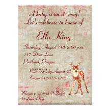 Invitation florale de bébé de faon