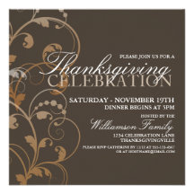 Invitation florale de dîner de thanksgiving d'auto