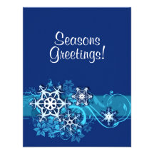 Invitation florale de flocon de neige de vacances 
