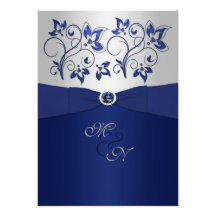 Invitation florale de monogramme de marine et d'ar