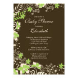 Invitation florale pourpre moderne de baby shower 
