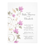 Invitation florale rose moderne de baby shower de 