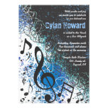Invitation FOLLE de Mitzvah de barre de NOTES MUSI