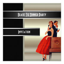 Invitation formelle de dîner de cravate noire