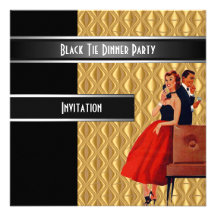 Invitation formelle de dîner de cravate noire