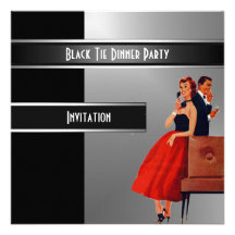 Invitation formelle de dîner de cravate noire