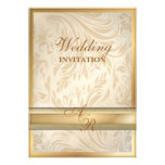 Invitation formelle de mariage damassé d'or de cha