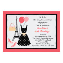 Invitation française d'anniversaire de mode