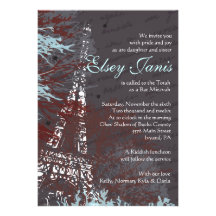 Invitation FRANÇAISE de bat mitzvah de barre de PA