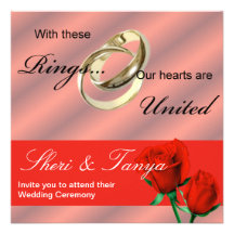 Invitation gaie de cérémonie de mariage de Lasbian