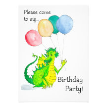Invitation gaie de fête d'anniversaire de dragon v