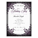 Invitation gothique noire et pourpre d'anniversair
