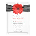 Invitation grise de ruban de marguerite de corail 