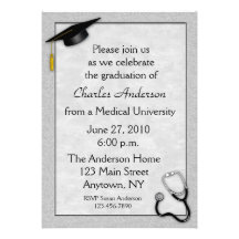 Invitation grise médicale d'obtention du diplôme