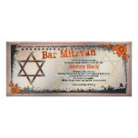Invitation grunge de Mitzvah de barre orange, noir