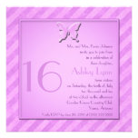 Invitation grunge rose et pourpre de sweet sixteen