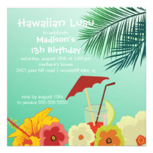 Invitation hawaïenne de fête d'anniversaire de Lua