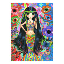 Invitation hippie de sirène de fille