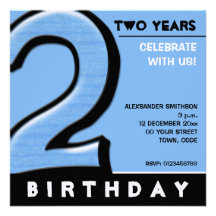 Invitation idiote de fête d'anniversaire de bleu d