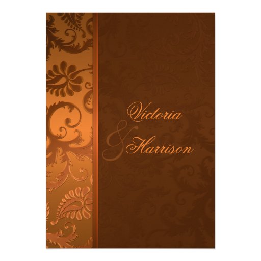 Invitation II d'en cuivre et de Brown mariage dama