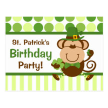 Invitation irlandaise de carte postale de singe