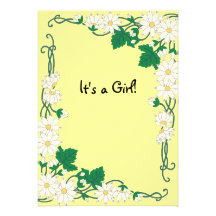 Invitation jaune de baby shower de marguerite