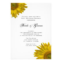 Invitation jaune de brunch de mariage de courrier 