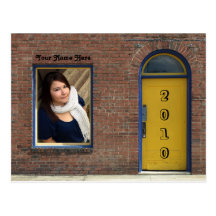 Invitation jaune de Chambre ouverte de porte Carte Postale