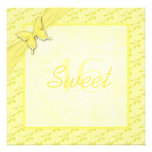 Invitation jaune de sweet sixteen de papillon
