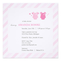 Invitation jumelle de baby shower de fille invitations