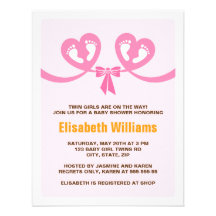 Invitation jumelle de baby shower de filles avec d