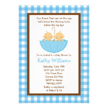 Invitation jumelle de douche de bébé
