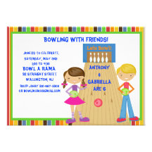 Invitation jumelle de fête d'anniversaire de bowli