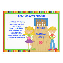 Invitation jumelle de fête d'anniversaire de bowli