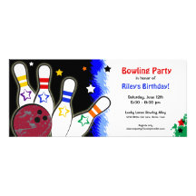 Invitation lumineuse de partie de bowling de hanch