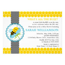 Invitation lunatique de baby shower d'abeille
