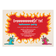 Invitation magique de partie de Halloween du feu d