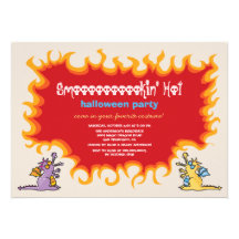 Invitation magique de partie de Halloween du feu d